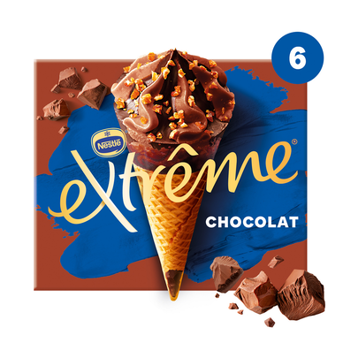 Cônes glacés chocolat EXTREME x6 426g