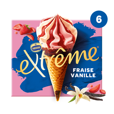 Cônes fraise vanille EXTREME X6 426g