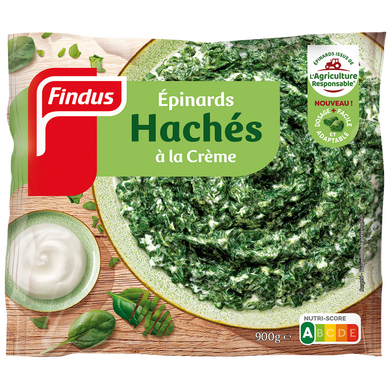 Epinards hachés à la crème fraîche FINDUS, 900g