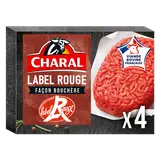 Steaks hachés pur boeuf 12% MG, Label Rouge Façon Bouchère CHARAL, 4x110g (440g)