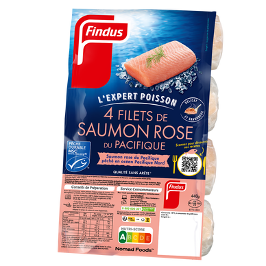 Filets de saumon rose sauvage du Pacifique FINDUS, 4x100g