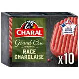 Steaks hachés pur boeuf 12% MG, Grand Cru Charolais CHARAL, 10x100g (1kg)