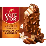 Glace vanille sauce caramel COTE D'OR x4 276g