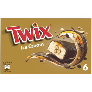Glaces Barres glacées Biscuit caramel TWIX X6