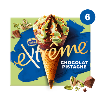 Cônes glacés pistache chocolat EXTREME X6 426g