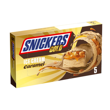 Glaces Barres glacées Cacahuètes chocolat caramel Gold SNICKERS x5