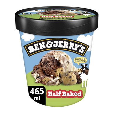 Crème glacée pot chocolat vanille half baked BEN & JERRY'S 406G