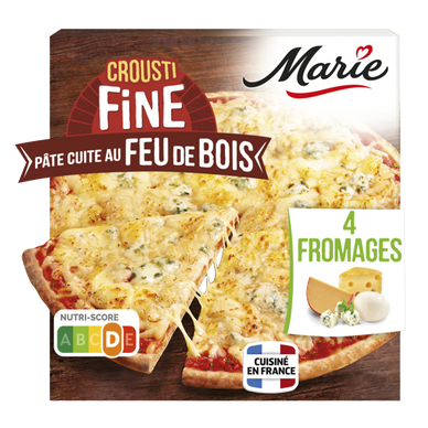 Pizza Crousti Fine Feu de Bois 4 Fromages MARIE 390g