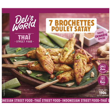 Brochette de Poulet Satay DELIS WORLD x7 190g