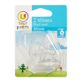 Tétine x2 silicone bout rond t1 débit variable