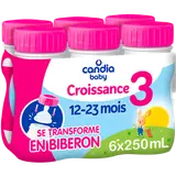 CANDIA BABY - Lait de croissance bébé 3ème âge, dès 12 mois - 6x25cl