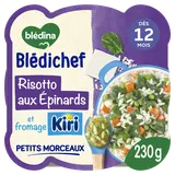 BLEDINA BLEDICHEF - Plat bébé du midi Risotto aux épinards et fromageKiri, dès 12 mois - 230g