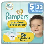 Couches PAMPERS Premium Protection taille 5 11kg-16kg x33