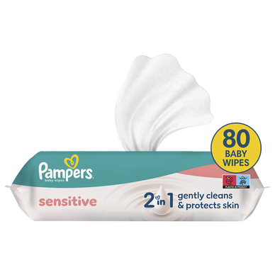 Lingettes sensitive PAMPERS, x80