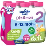 CANDIA BABY - Lait bébé 2ème âge, de 6 à 12 mois - 6x1l