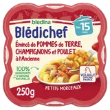 BLEDINA BLEDICHEF - Plat bébé pomme de terre champignons poulet, dès 15 mois - 250g - Repas bébé