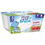 NESTLE P'TIT BRASSE - Dessert lacté bébé Fraise, de 6 à 12 mois - 4x100g