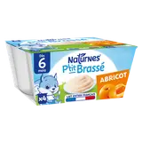 NESTLE P'TIT BRASSE - Dessert lacté Abricot, de 6 à 12 mois - 4x100g