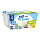 NESTLE P'TITS LACTES - Desserts lactés P'tit brasse poire, de 6 à 12 mois - 4x100g