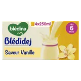 BLEDINA BLEDIDEJ - Lait et céréales vanille, de 6 à 12 mois - 4x250ml