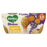 Plat bébé du soir légumes quinoa dès 12 mois Blédina BLEDINER 2x200g