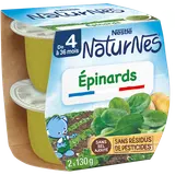 NESTLE NATURNES - Plat bébé du midi Epinards, dès 4 mois - 2x130g