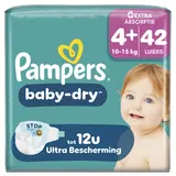 Couches PAMPERS Baby-Dry Taille 4+ 10kg-15kg x42