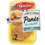 Pané de poulet, LE GAULOIS, 2 pièces, barquette, 200g