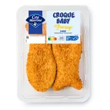 Poisson pané au fromage Croque Baby CITE MARINE, transformé en France,2 pièces, barquette de 200g