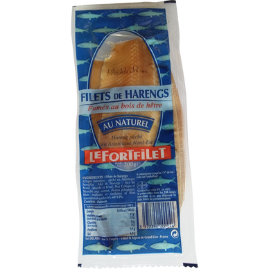 Filets de harengs fumés au naturel LEFORT, 200g