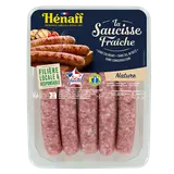 Saucisse nature, HENAFF, France, 5 pièces, barquette, 277g