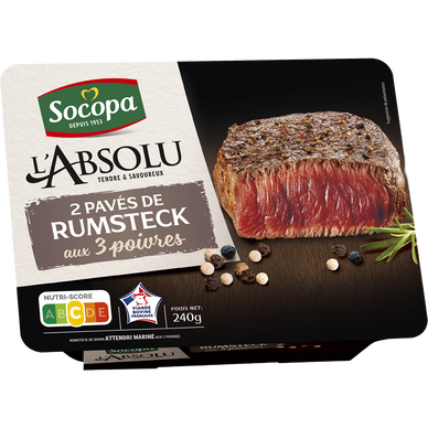 Pavé de boeuf aux 3 poivres, SOCOPA, 2 pièces, 240g