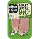 Escalope filet de poulet fermier, BIO, NATURE DE FRANCE, France, barquette, 200g, 2 pièces