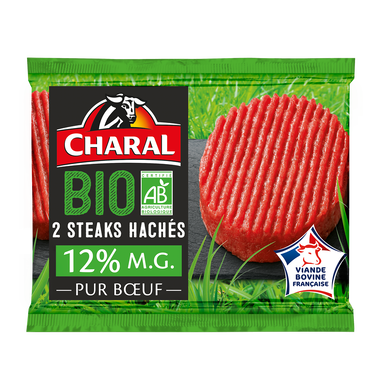 Steak haché BIO 12%MG CHARAL - 2x100g - 200g