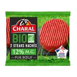 Steak haché BIO 12%MG CHARAL - 2x100g - 200g