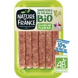 Saucisse de volaille BIO nature, NATURE DE FRANCE, France, 300g