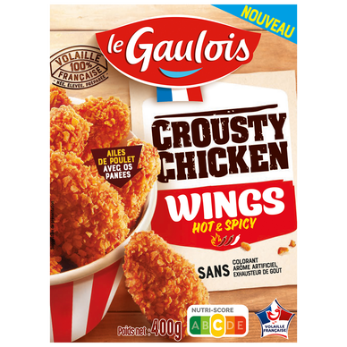 Crousty chicken wings hot & spicy, LE GAULOIS, France, 400g