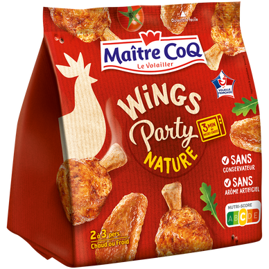 Découpe de Poulet Wings Party nature, MAITRE COQ, Sac, 400g