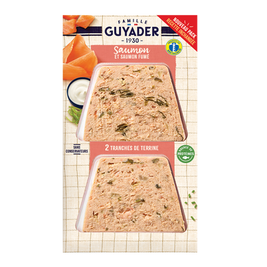 Terrine de saumon fumé GUYADER, 2 tranches, 120g