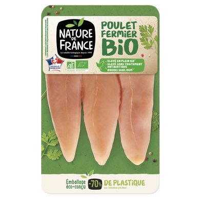 Aiguillette de poulet, Bio, NATURE DE FRANCE, France, 4 pièces,
