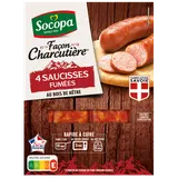 Saucisses fumées, SOCOPA, France, 4 pièces, barquette 320g