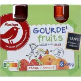 AUCHAN Yaourt à boire en gourde panaché