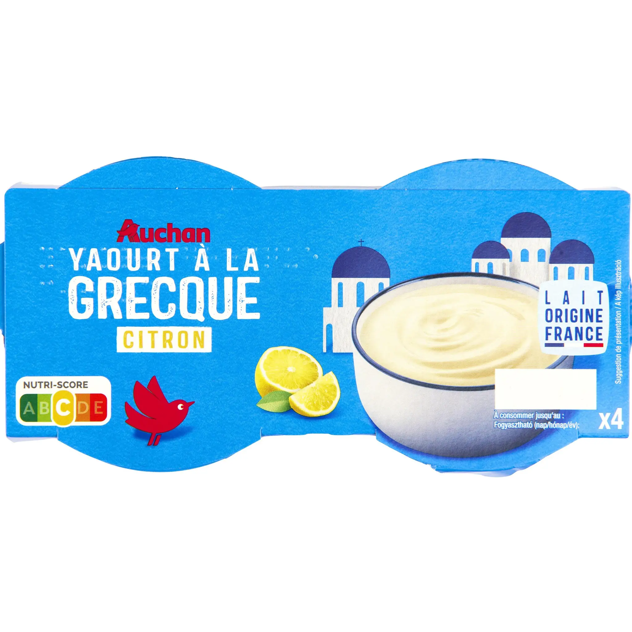 AUCHAN Yaourt à la grecque au citron