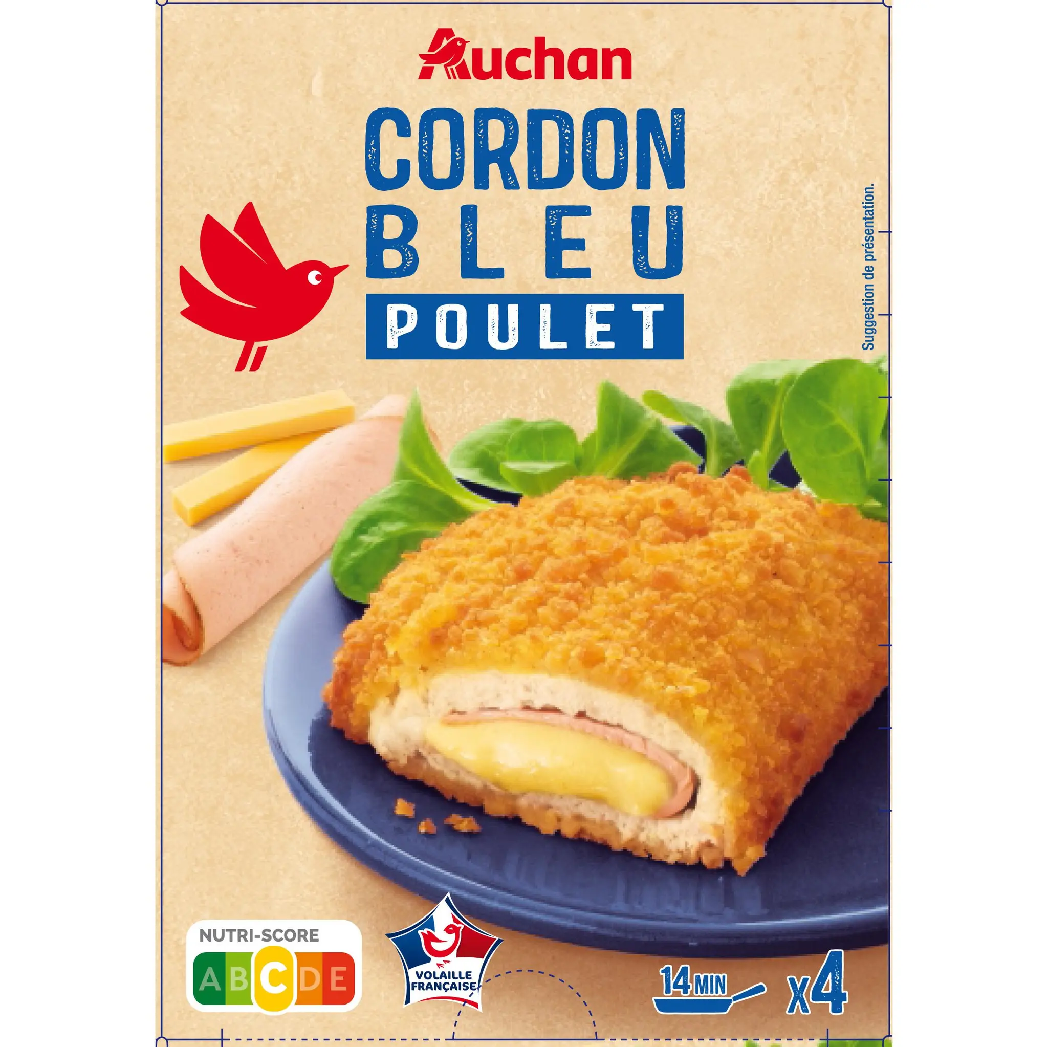 AUCHAN Cordons bleus de poulet
