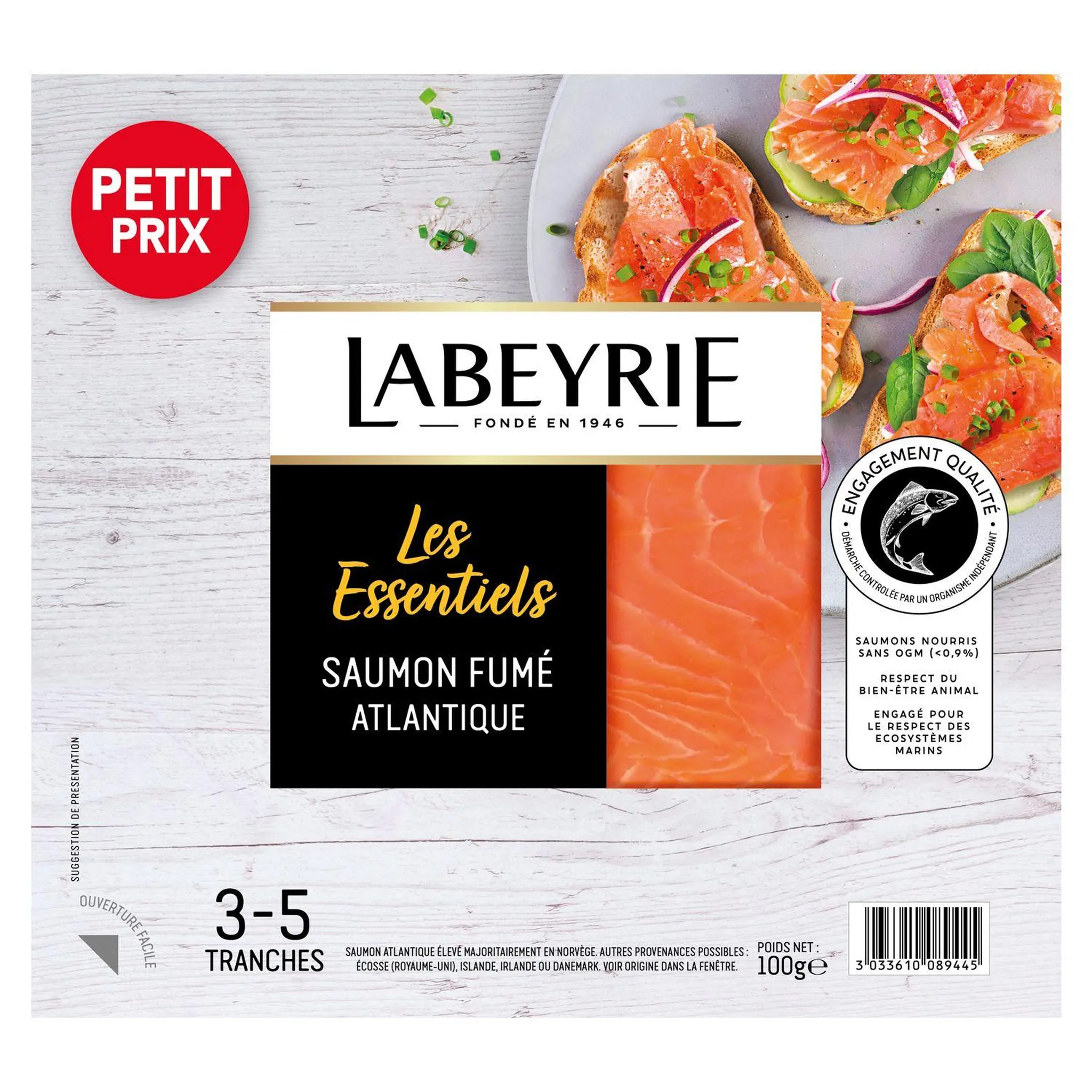 LABEYRIE Les essentiels saumon fumé Atlantique