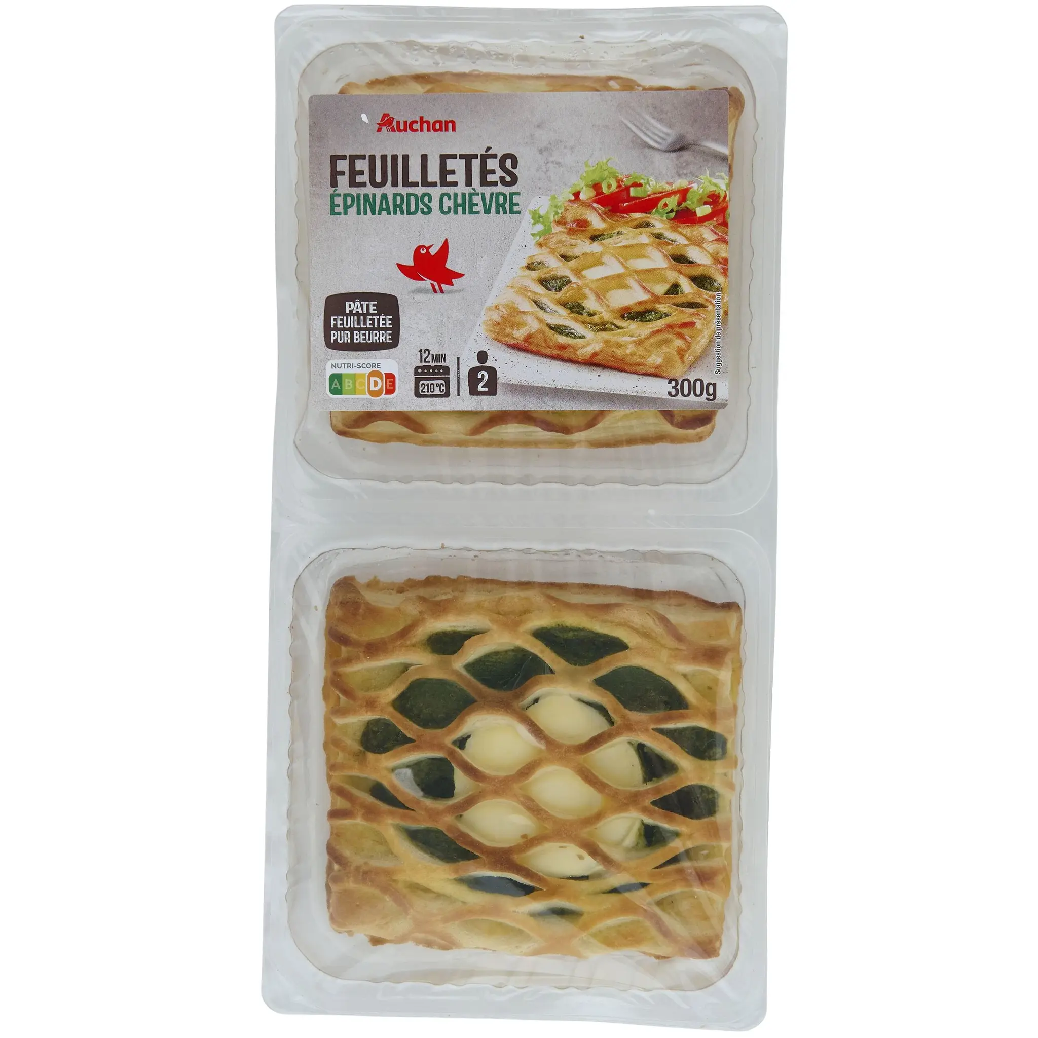 AUCHAN Feuillets au chèvre et épinards