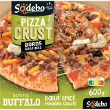 SODEBO Pizza crust buffalo bœuf épicé poivrons grillés