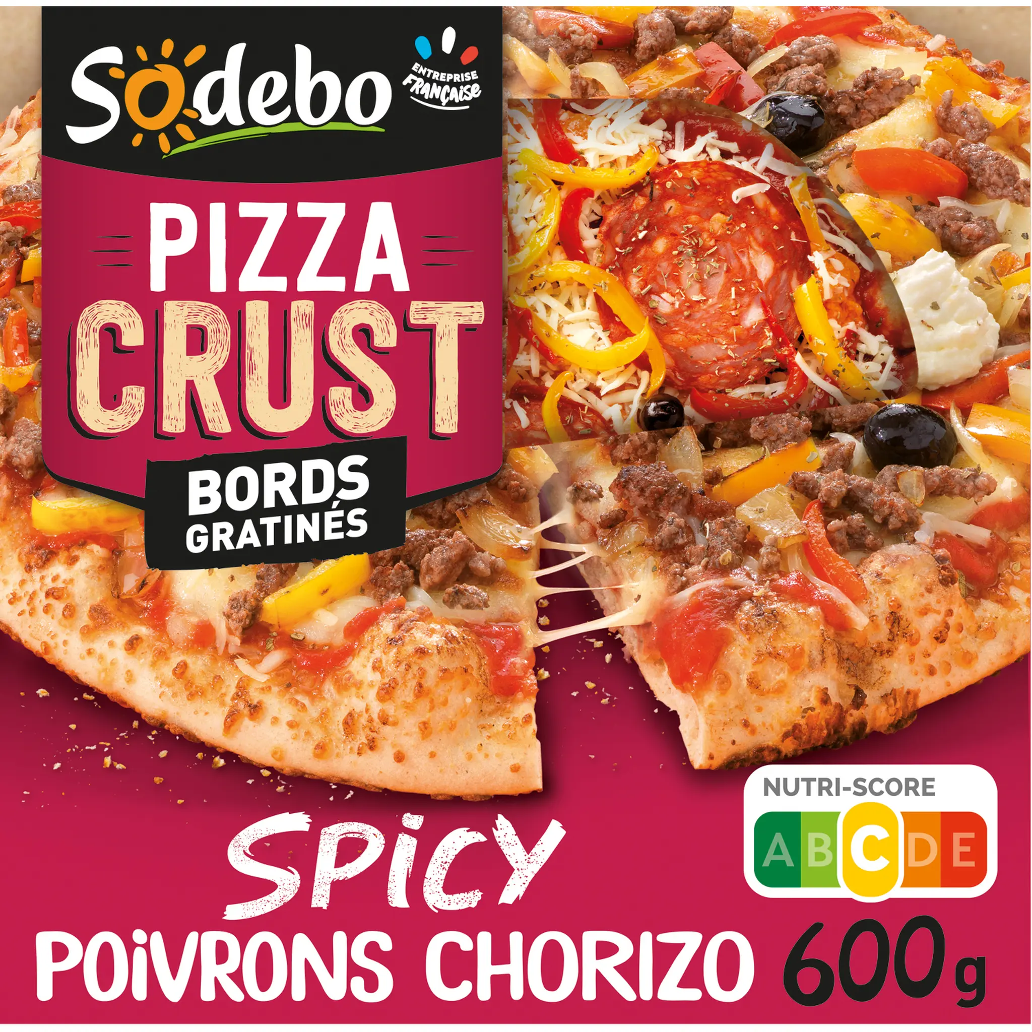 SODEBO Pizza crust spicy chorizo poivrons