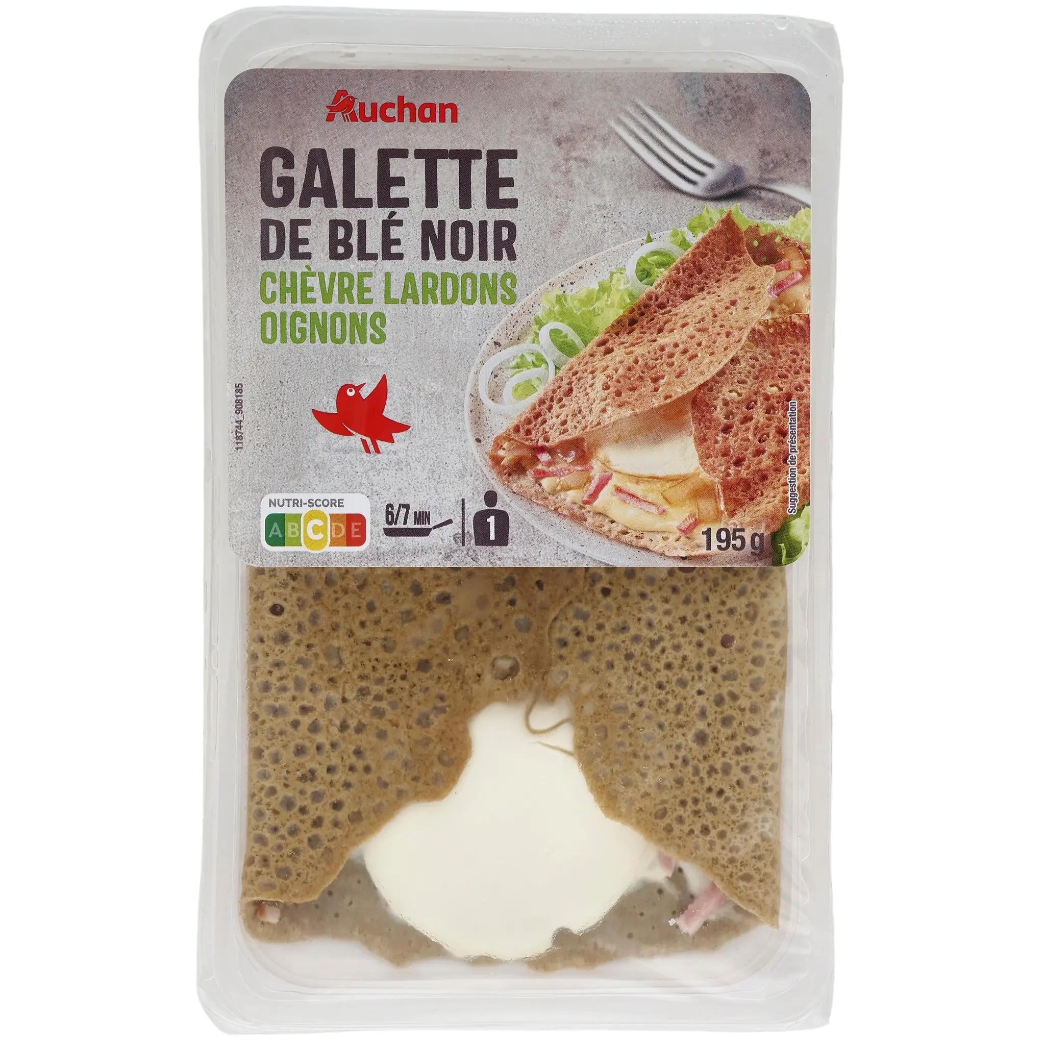 AUCHAN Galette de blé noir au chèvre lardons oignons