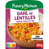 FLEURY MICHON Dahl de lentilles corail épicées sauce coco riz basmati